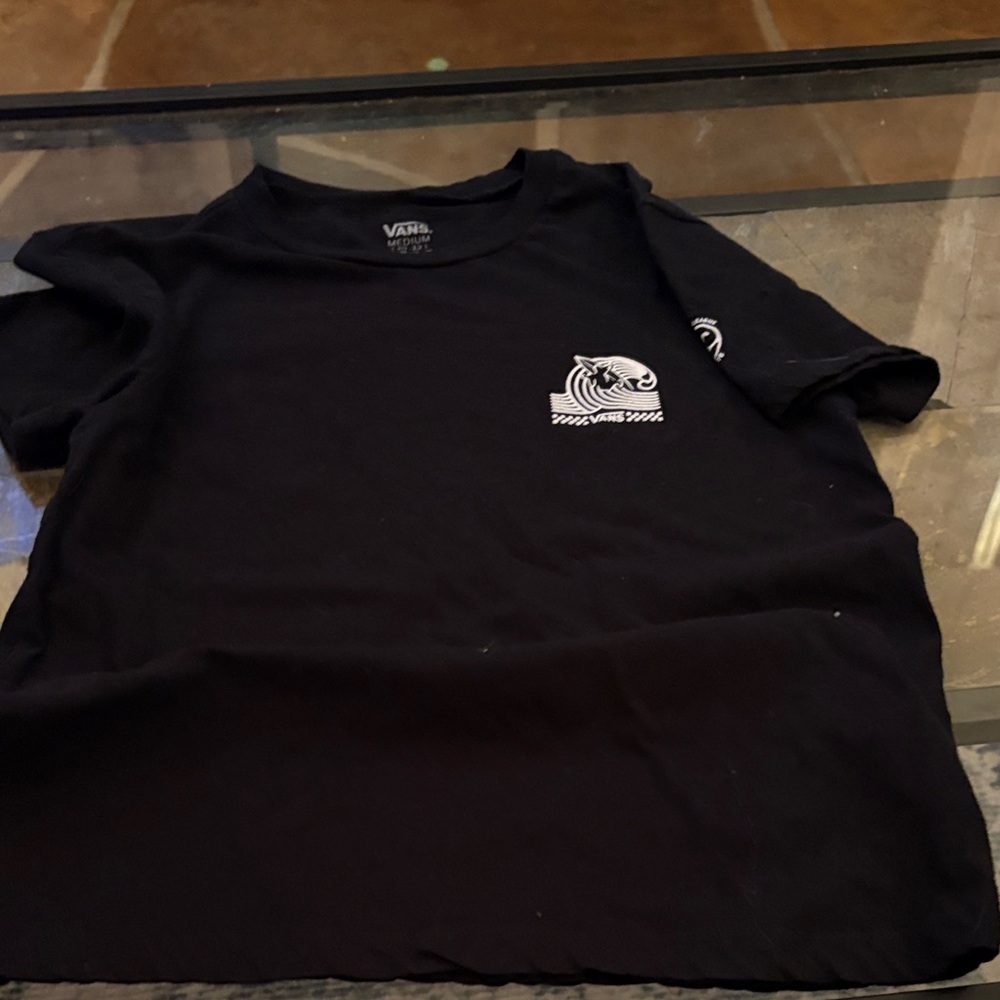 Vans Kids Black Tee with surf Graphics on back
